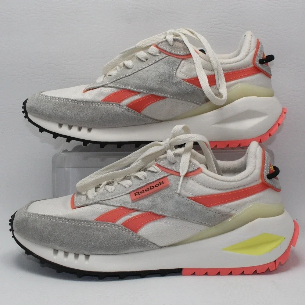 Reebok Legacy AZ Womens Sneakers Chalk‎ Neon Cherry Suede GZ1416 Size 7